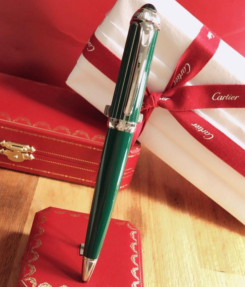 ON SALE Cartier Roadster Green Ballpoint Pen Luxury VIP Gift Box New 2025 Rare