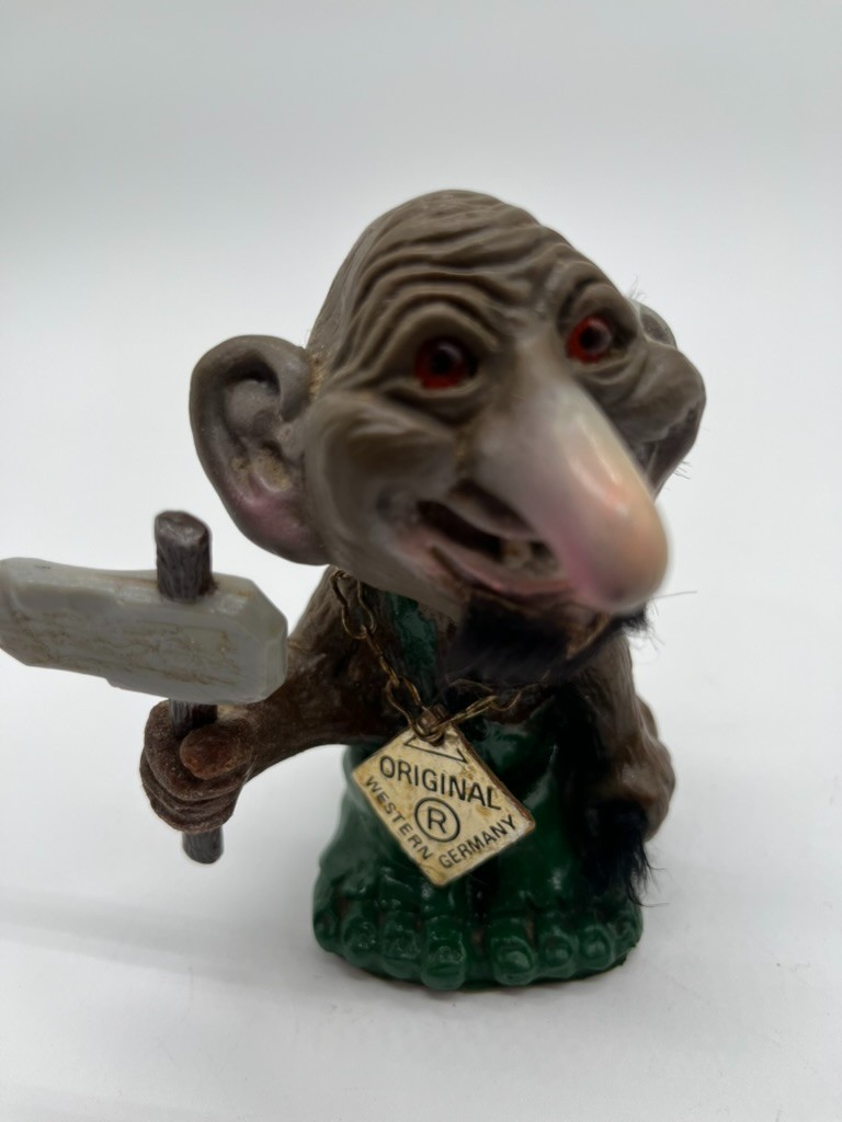 Heico West Germany vintage nodder bobble-head w/tag troll 1960s