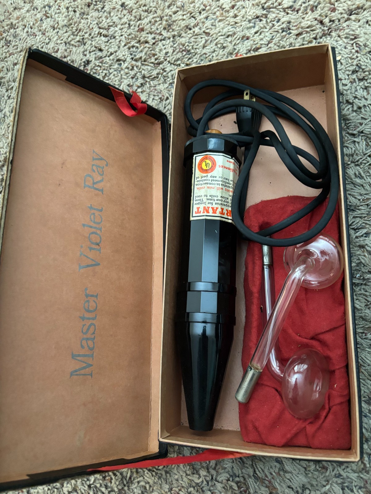 MASTER VIOLET RAY - Medical Tesla Wand VINTAGE , WORKS, Good Shape