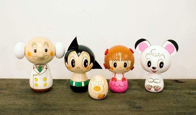 Astro Boy Atom Charactors Kokeshi 5 Set Usaburo Collaboration Tezuka Osamu Japan