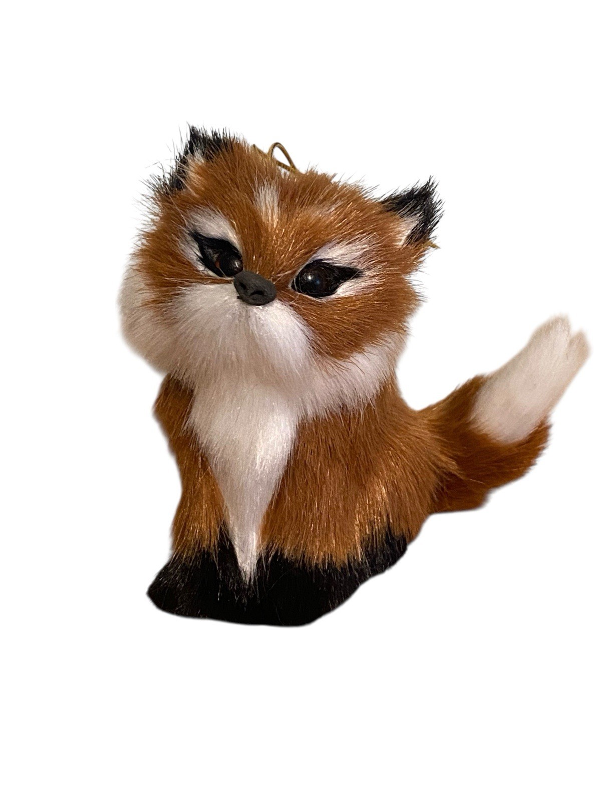 Brown Fox Christmas Tree Ornament Faux Fur Woodland Hobby Lobby NEW