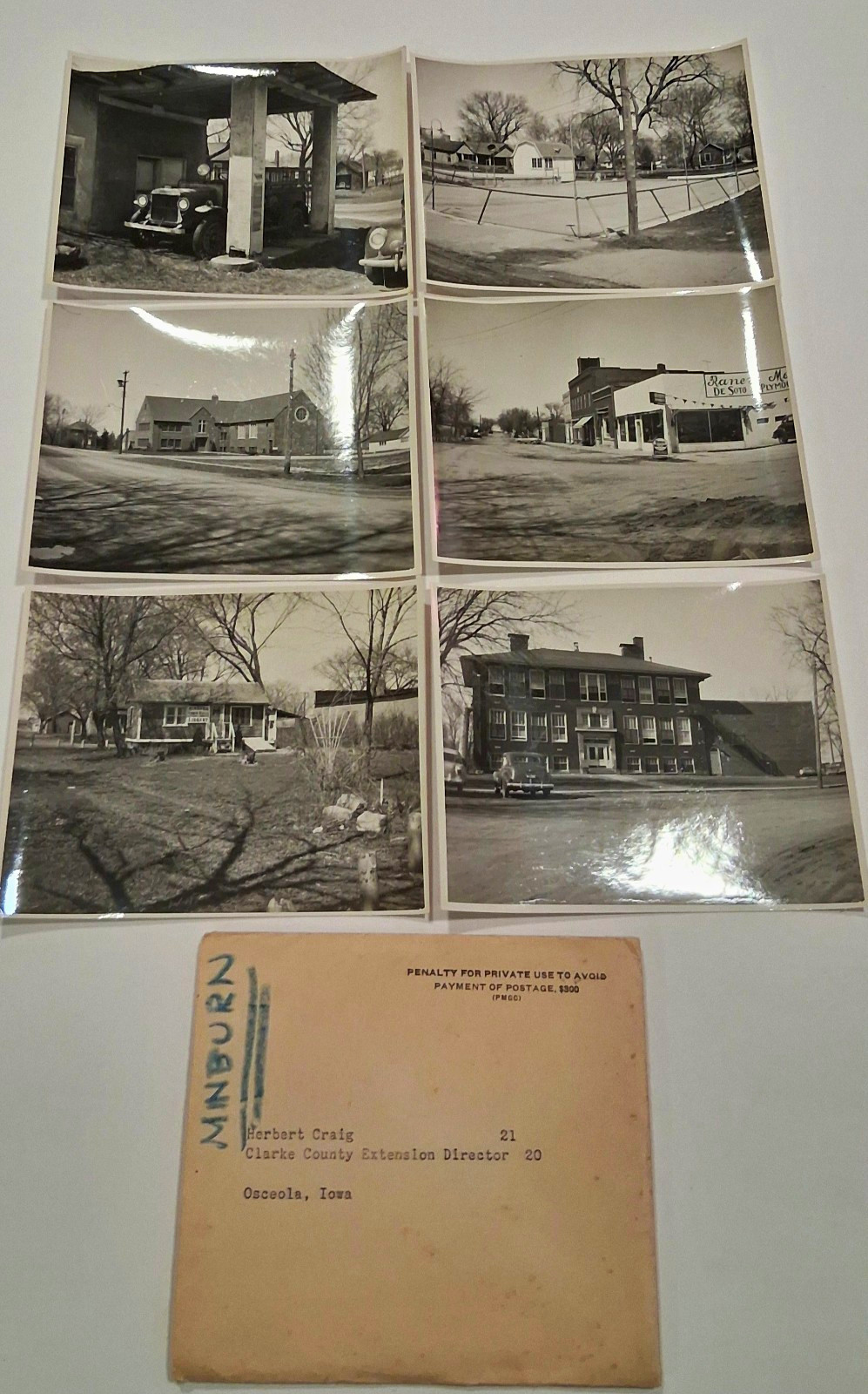 Lot Of 6 VTG 1960\'s Min urn IA Photos Gad Station Main St School Snapshot