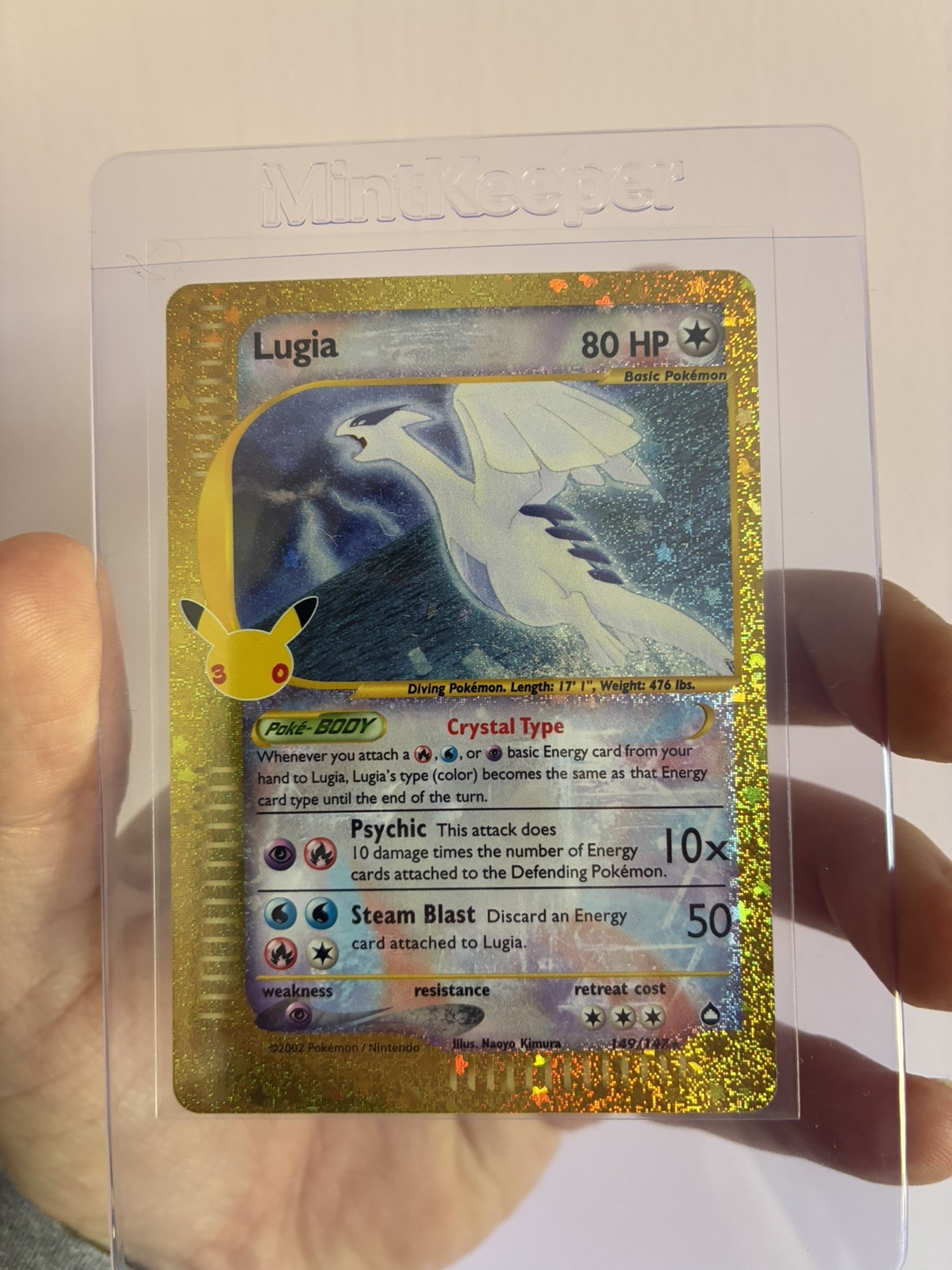 Crystal Lugia 149/147 30th Anniversary Pokemon Card 