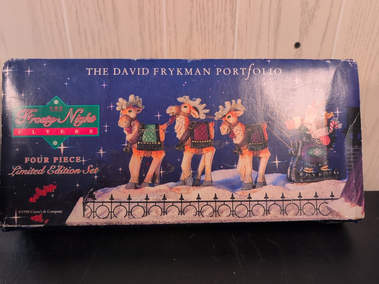 Frosty Night Flyers Santa Sleigh & Reindeer David Frykman Portfolio w/ Box