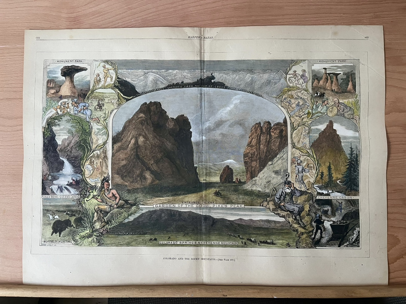 1874 COLORADO SPING PIKES PIKE MONUMENT PARK CHEYENNE ROCKY MOUNTAINS 22”x16” 1874 COLORADO SPING PIKES PIKE MONUMENT PARK CHEYENNE ROCKY MOUNTAINS 22”x16”