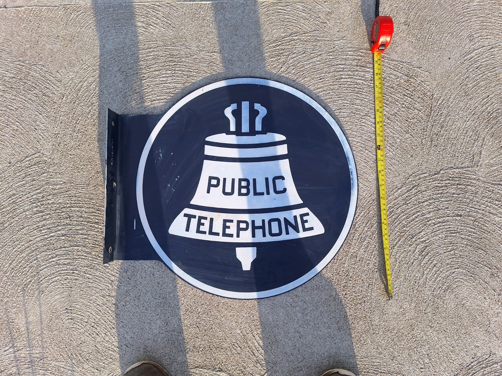Original Vintage 50\'s or 60\'s Aluminum Public Telephone Sign