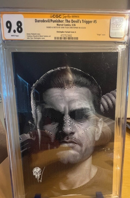 Daredevil/Punisher 5 John Tyler Christopher MegaCon CGC 9.8 Signed & Sketch JTC