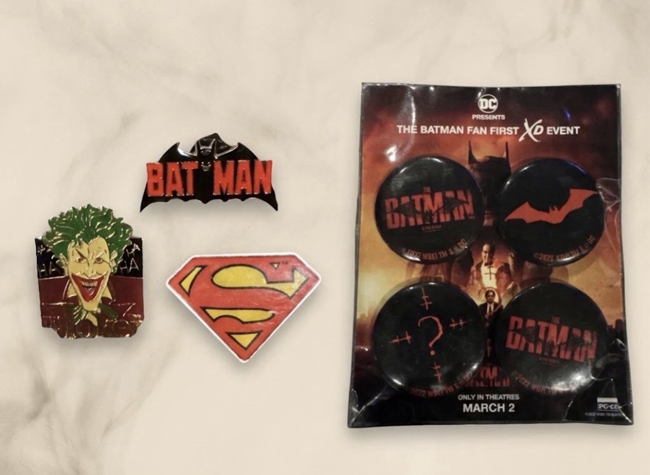 DC Comics Pin Lot Vintage + Sealed 2022 The Batman Fan First Set