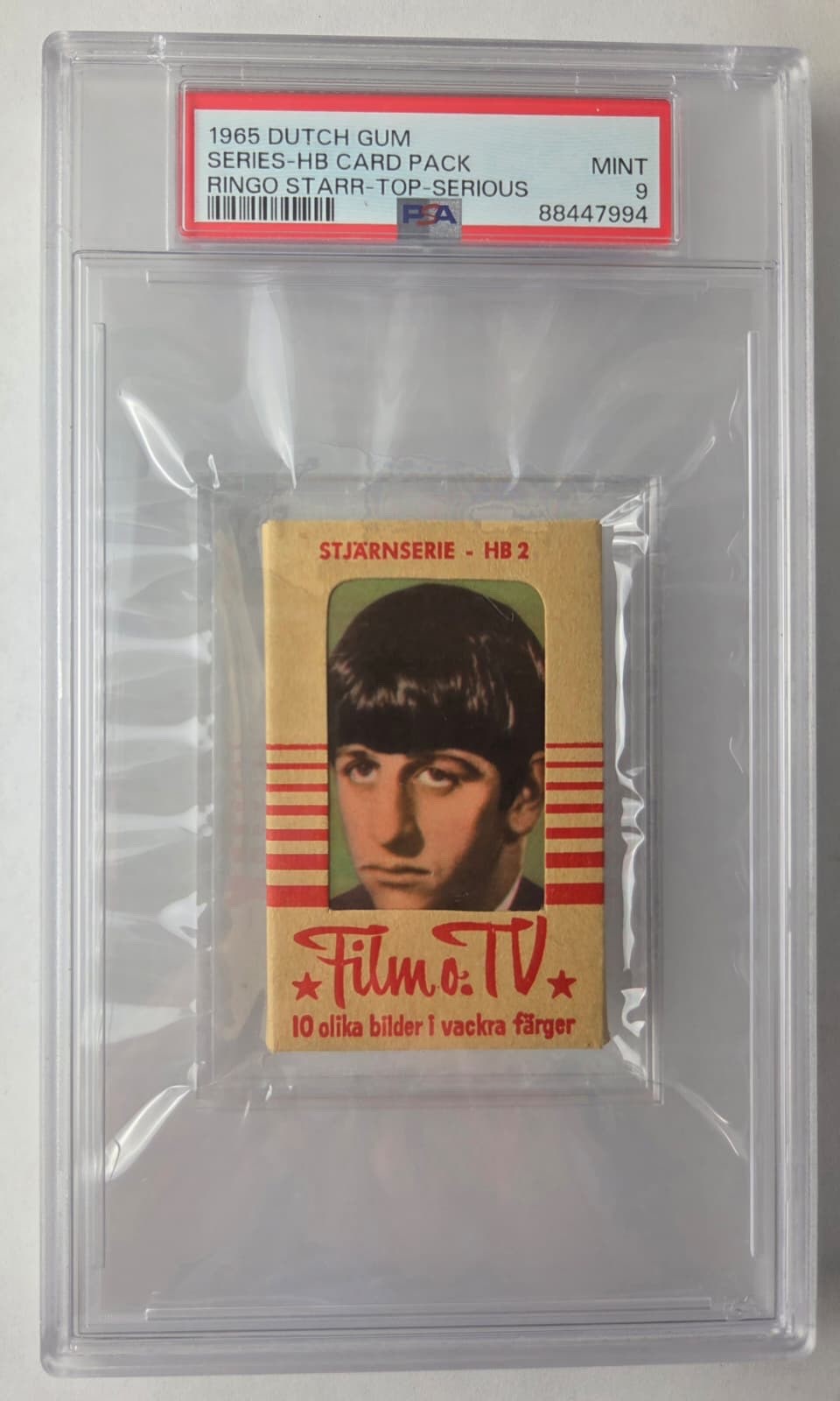 RINGO STARR 1965 DUTCH GUM HB UNOPENED PACK HIGHEST GRADED PSA 9 RINGO STARR 1965 DUTCH GUM HB UNOPENED PACK HIGHEST GRADED PSA 9