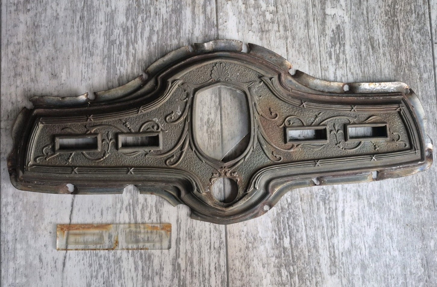 Antique 1929 Hupmobile Dashboard Dash Panel Ornate Brass For Restoration Rare