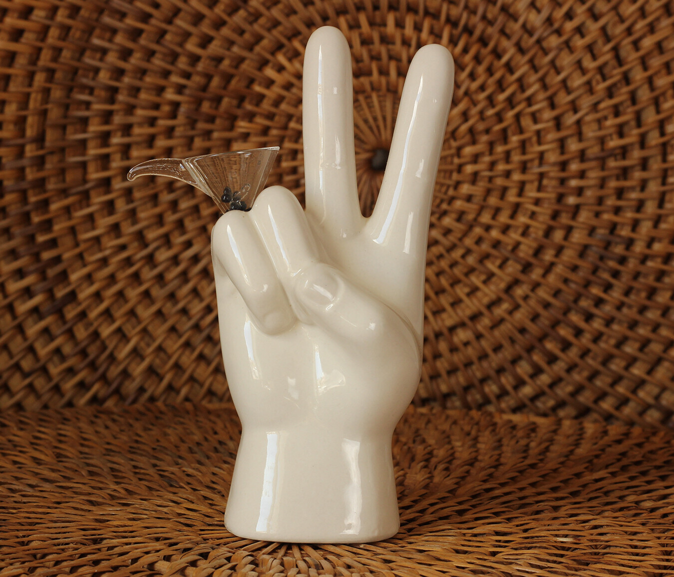 PEACE Symbol PIPE Smoking Pipe Thick Ceramic 5.5\
