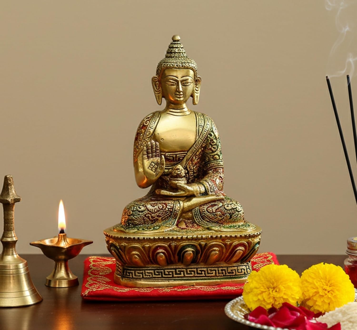 Buddha - Meditating Buddha Metal Idol Statue Buddha - Meditating Buddha Metal Idol Statue