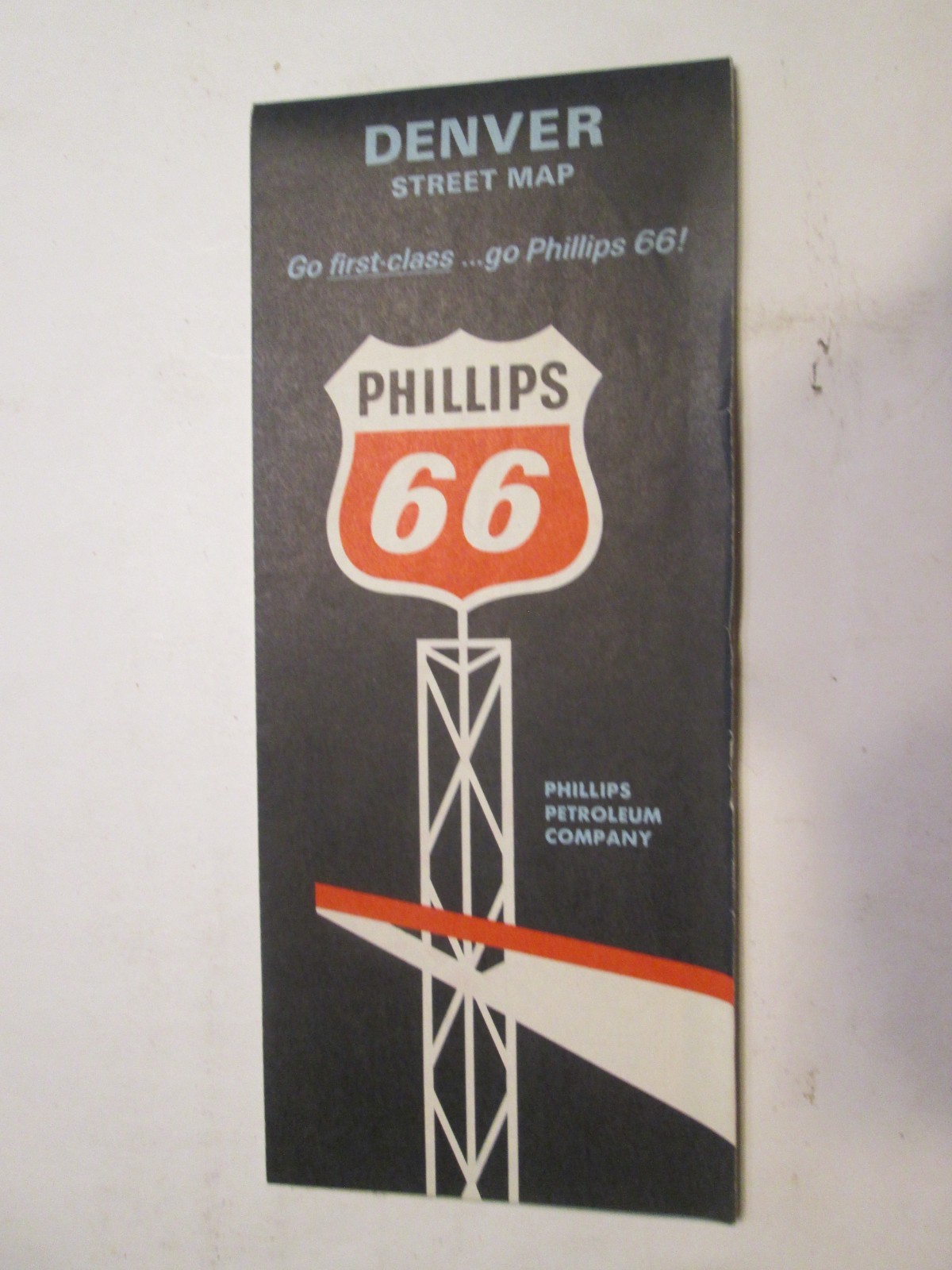 Phillips 66 Gas Oil Road Map of Denver 1965