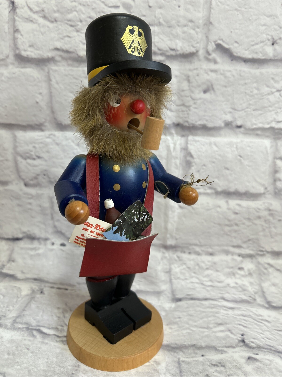 holzkunst christian ulbricht smoker w/ Pipe Postman 10” Germany Vintage