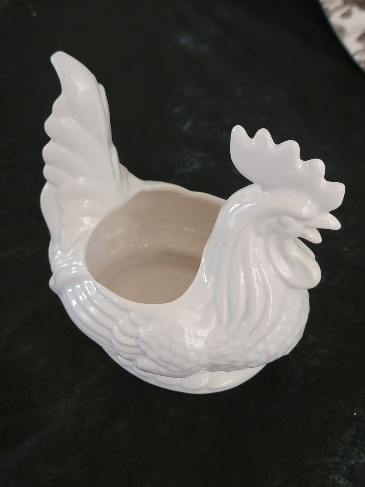 Vintage*Maddux Calif. White Glazed Ceramic Rooster Planter / Farmhouse Figurine Vintage*Maddux Calif. White Glazed Ceramic Rooster Planter / Farmhouse Figurine