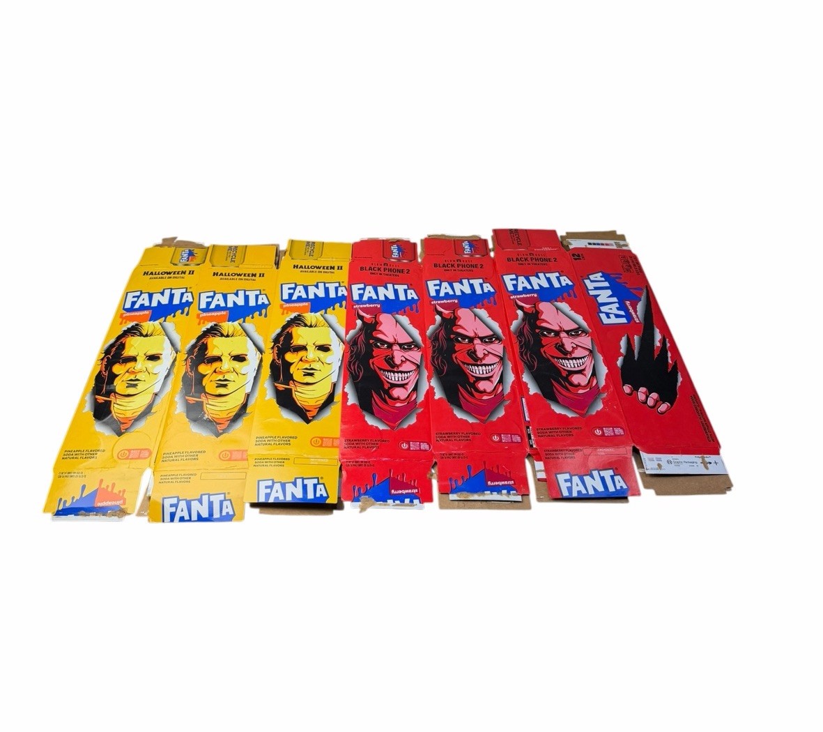 Lot of 6 Michael Myers & Grabber Limited Edition Fanta EMPTY 12 pack BOXES Craft