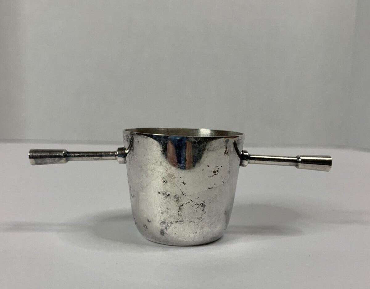 Vintage Silver Plate Jigger Bottoms Up Rollover Tipping Cocktail Silverplated