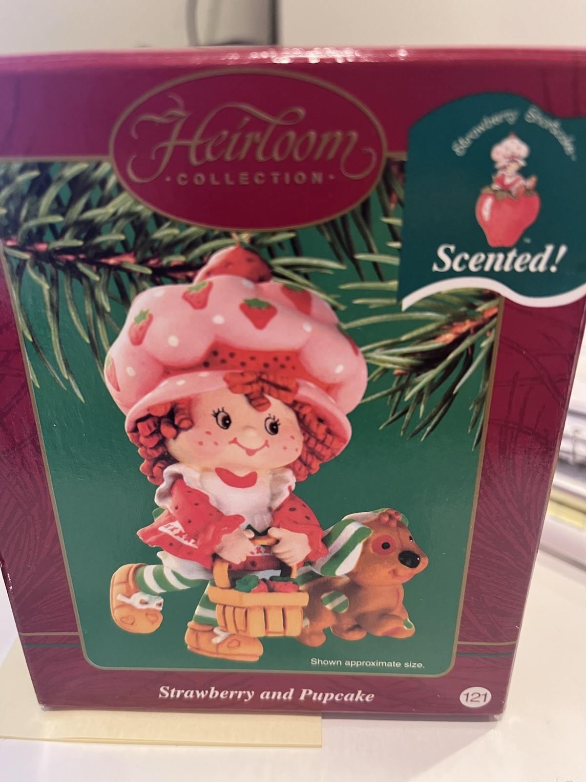 Vtg Carlton Cards 2002 Scented Strawberry Shortcake and Pupcake Ornament New 211