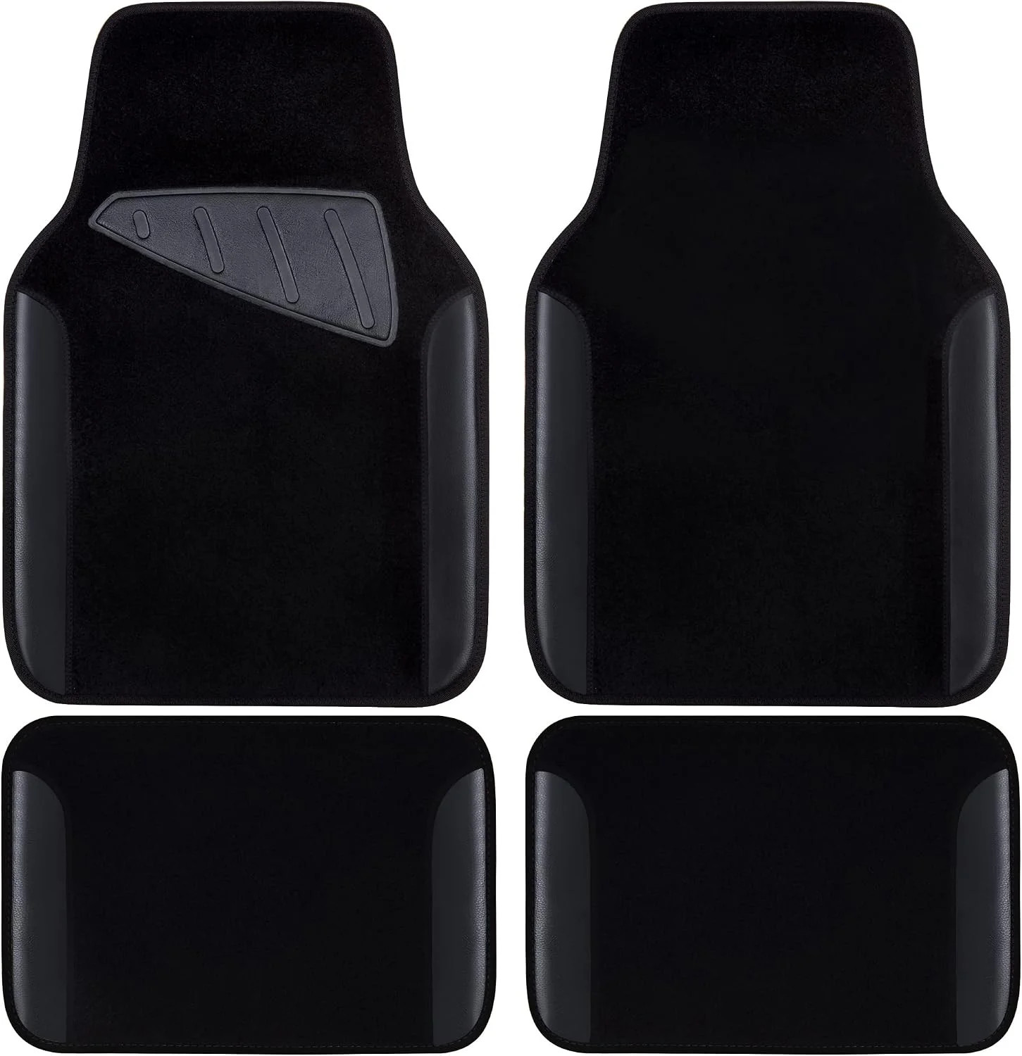 Waterproof Universal Fit Car Floor Mats, Faux Leather Car Carpet Mats, Black Car Waterproof Universal Fit Car Floor Mats, Faux Leather Car Carpet Mats, Black Car
