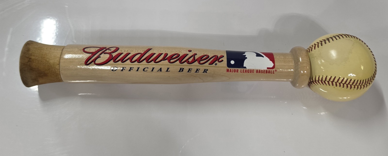 Budweiser MLB Baseball Bat Beer Tap Handle Vintage Official Beer Wooden Large 13