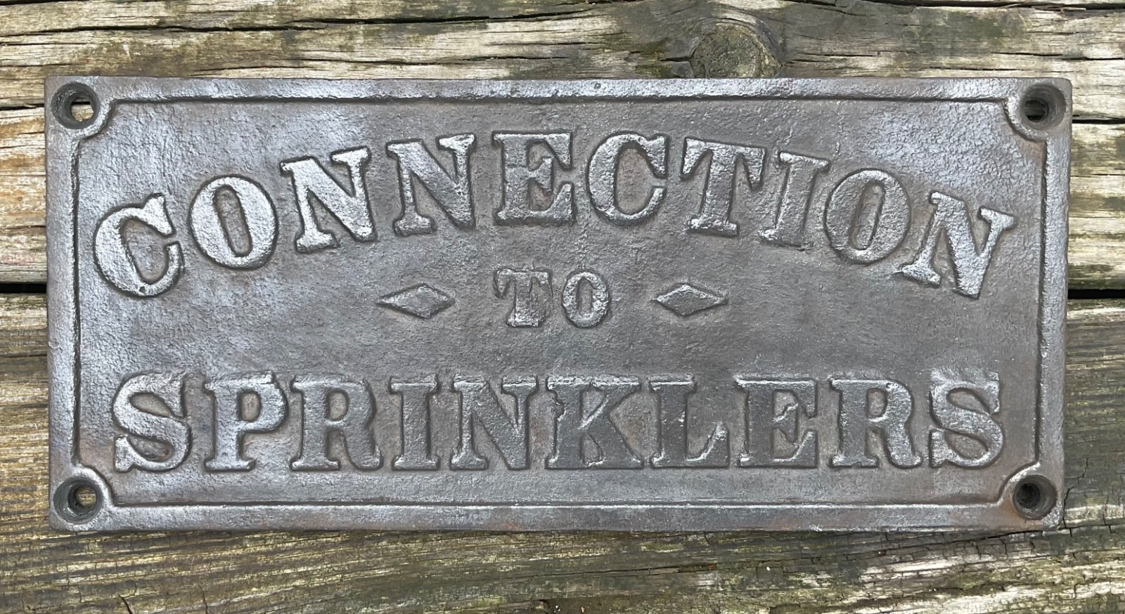 RARE 1915 CONNECTION TO SPRINKLERS PLAQUE