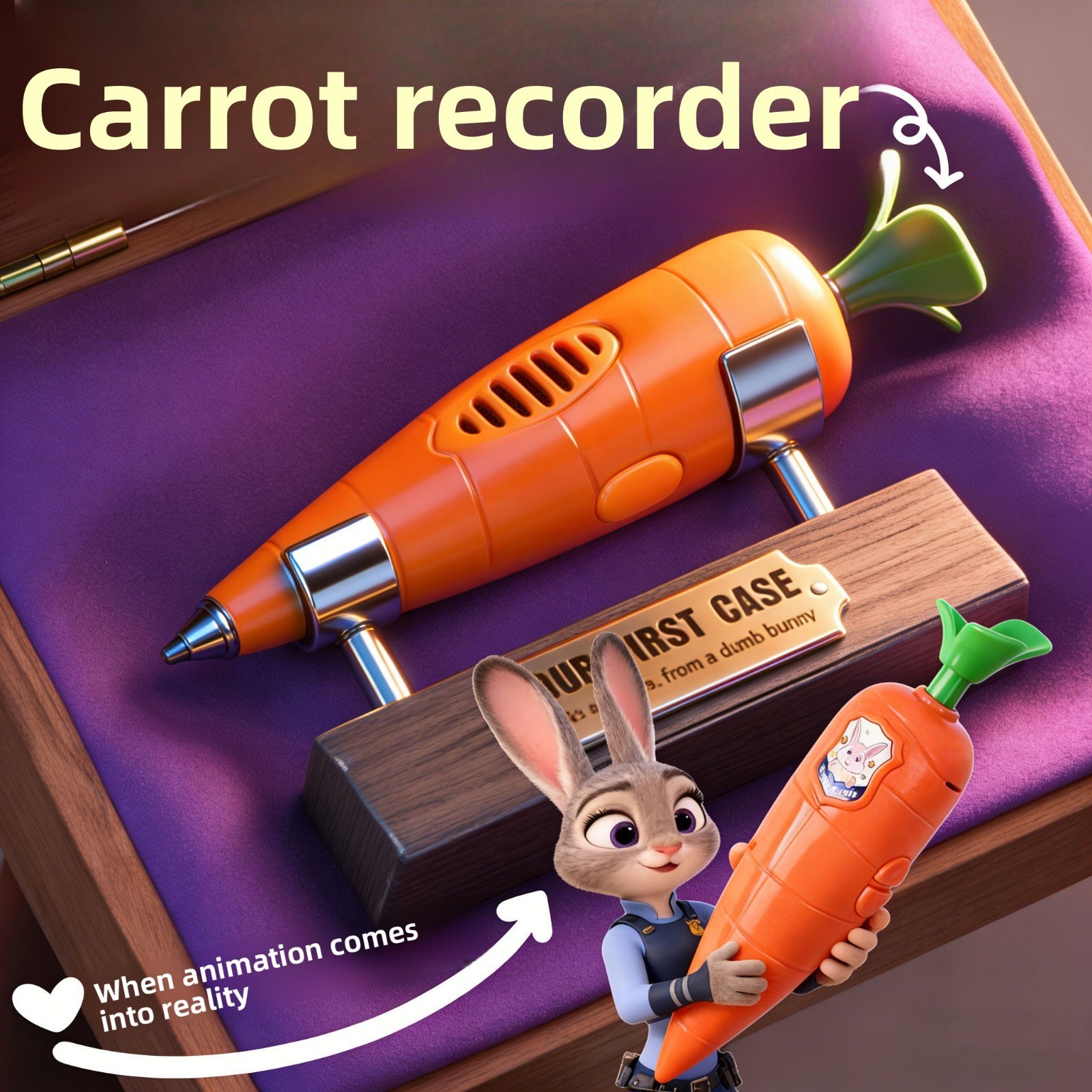 Zootopia Carrot Voice Recorder Pen Judy Hopps Zootropolis Nick Wilde‌ Kid GN