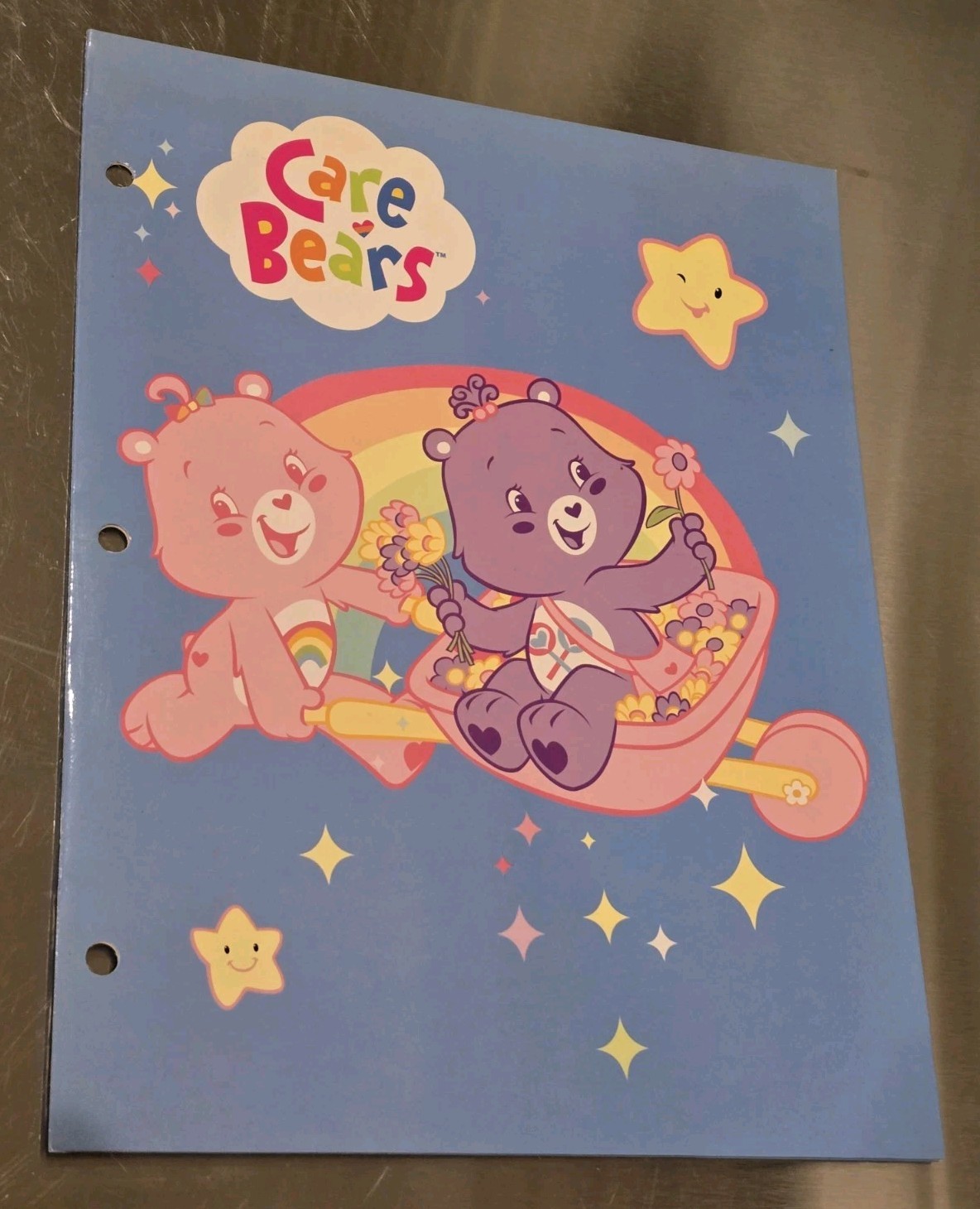 Vintage Care Bears Cheer Bear Share Bear Folder 2007 American Greetings NEW 