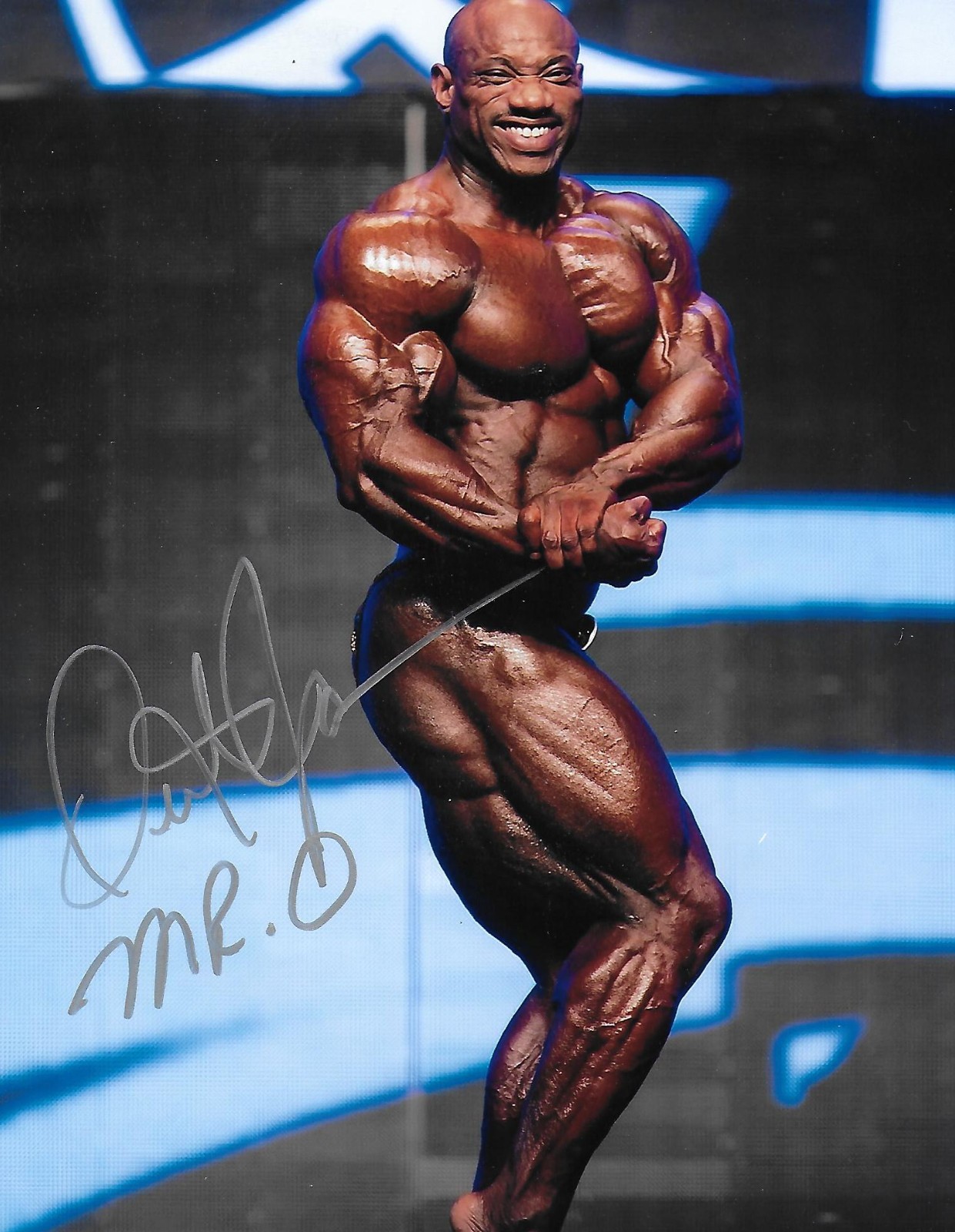 Dexter Jackson signed/auto 8x10 photo Bodybuilding Mr. Olympia Legend COA LOOK