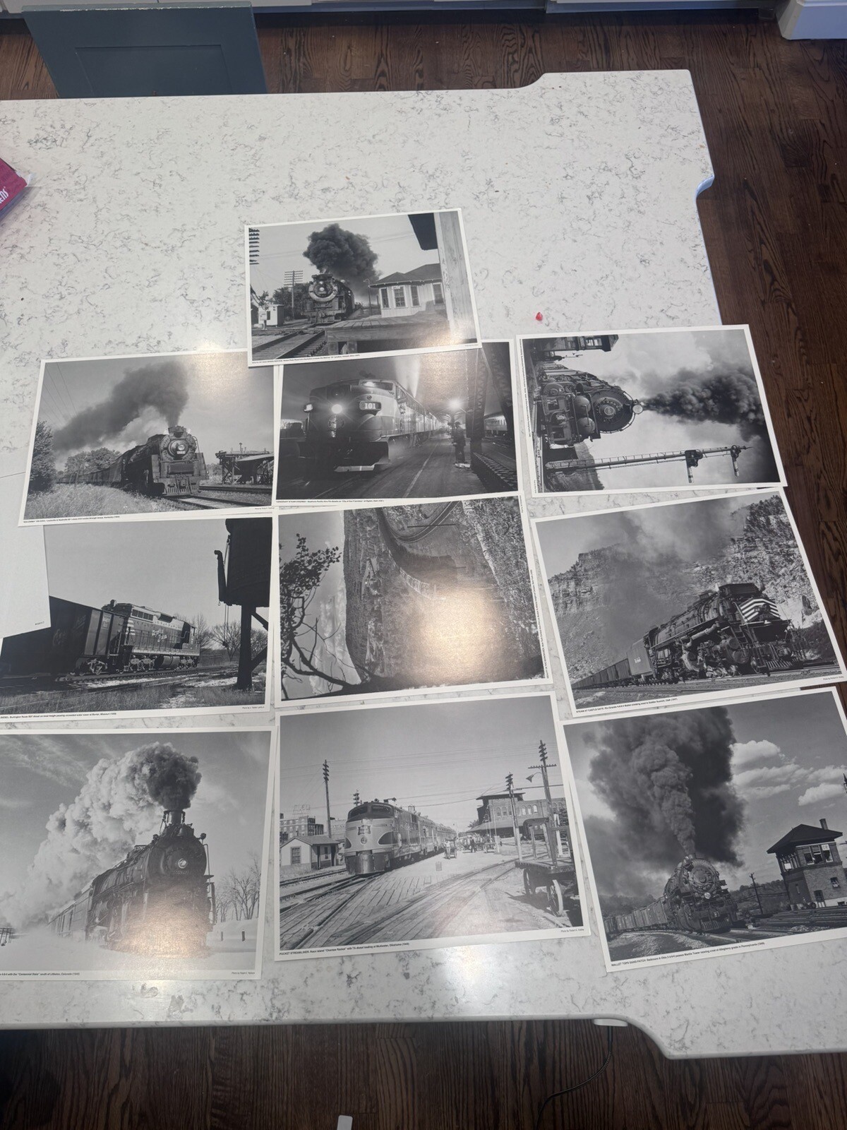 VTG Trains Railroad Photography Series Trains of Yesterday 10 11x14 prints B&W