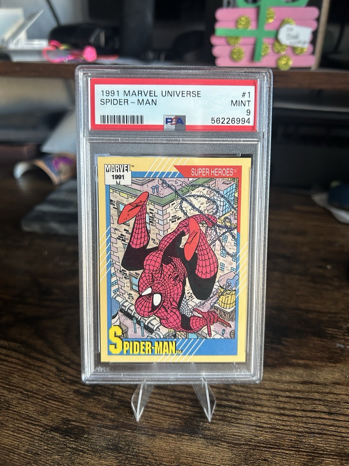 1991 Marvel Universe #1 Spider-Man PSA 9 MINT Vintage Trading Card Low Pop