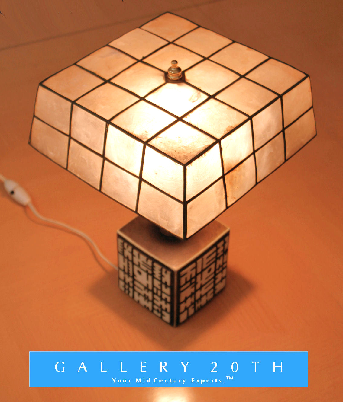 SUPER RARE MCM ABSTRACT SQUARES CUBE LAMP RAYMOR 50\'S 60\'S VTG B&W MID CENTURY