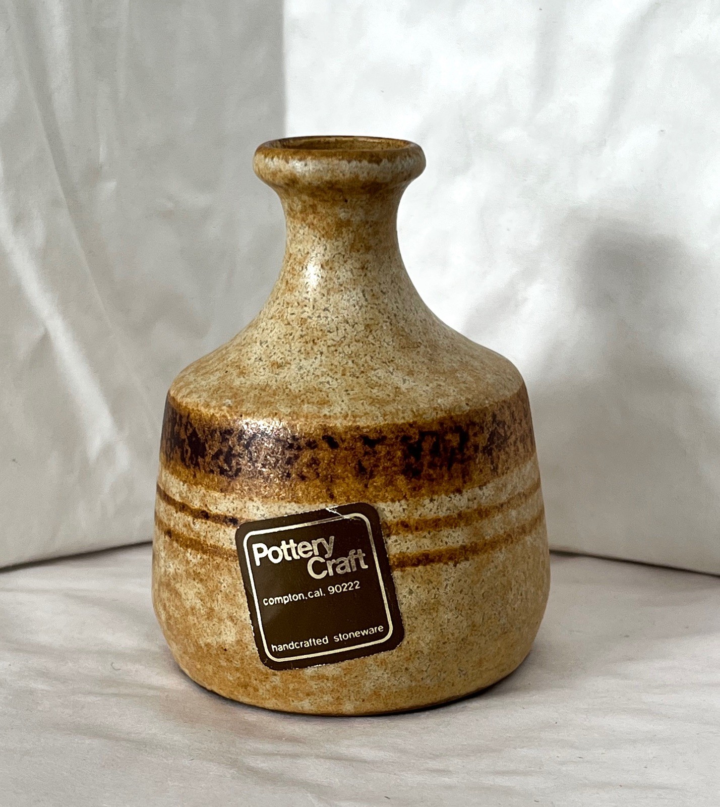 Vintage Pottery Craft USA MCM Stoneware Bud Vase, Weed Pot. Compton, California