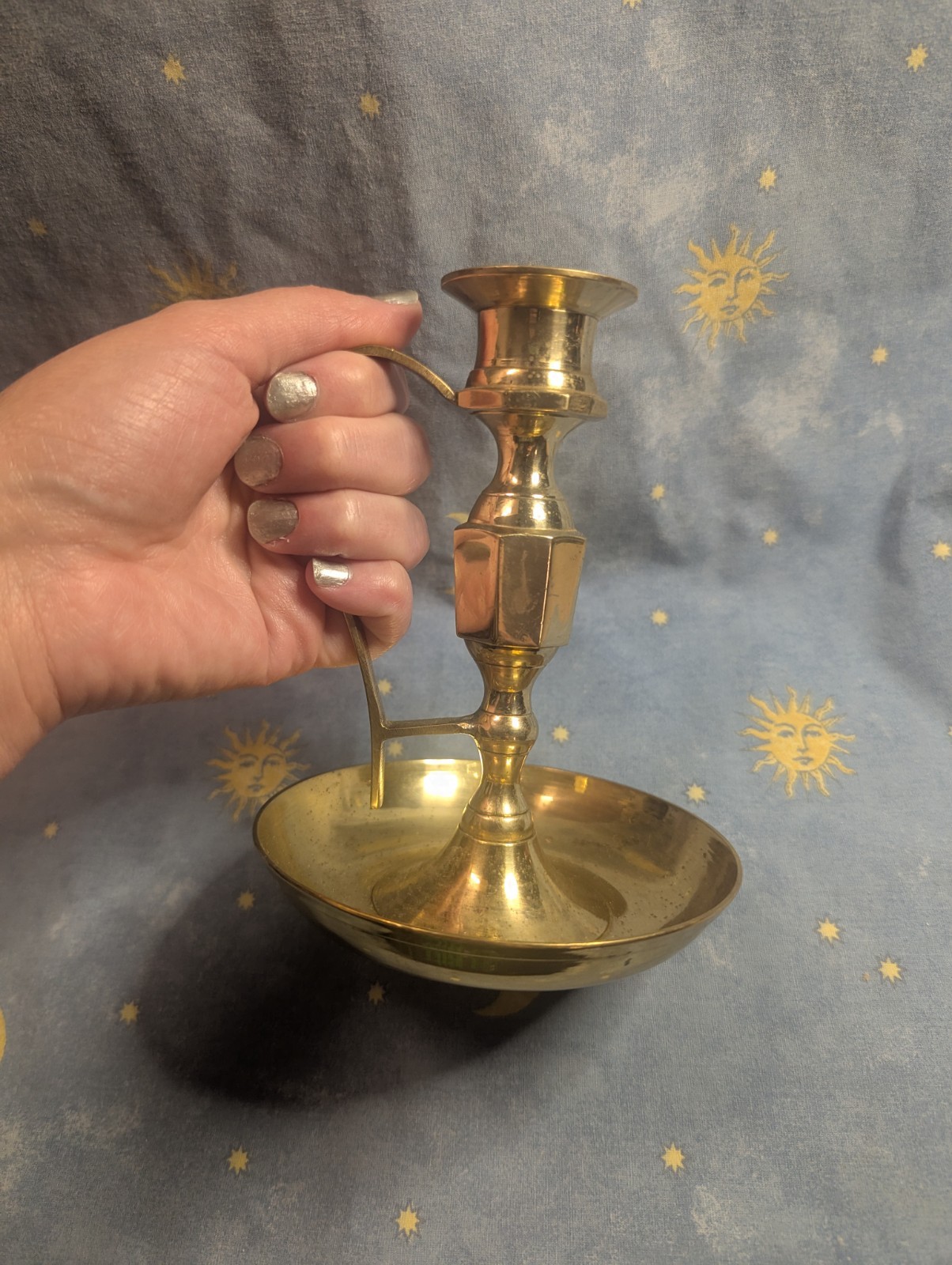 Vtg Solid Brass Wee Willie Style Candle Holder Single Candle Taper 1800’s Style