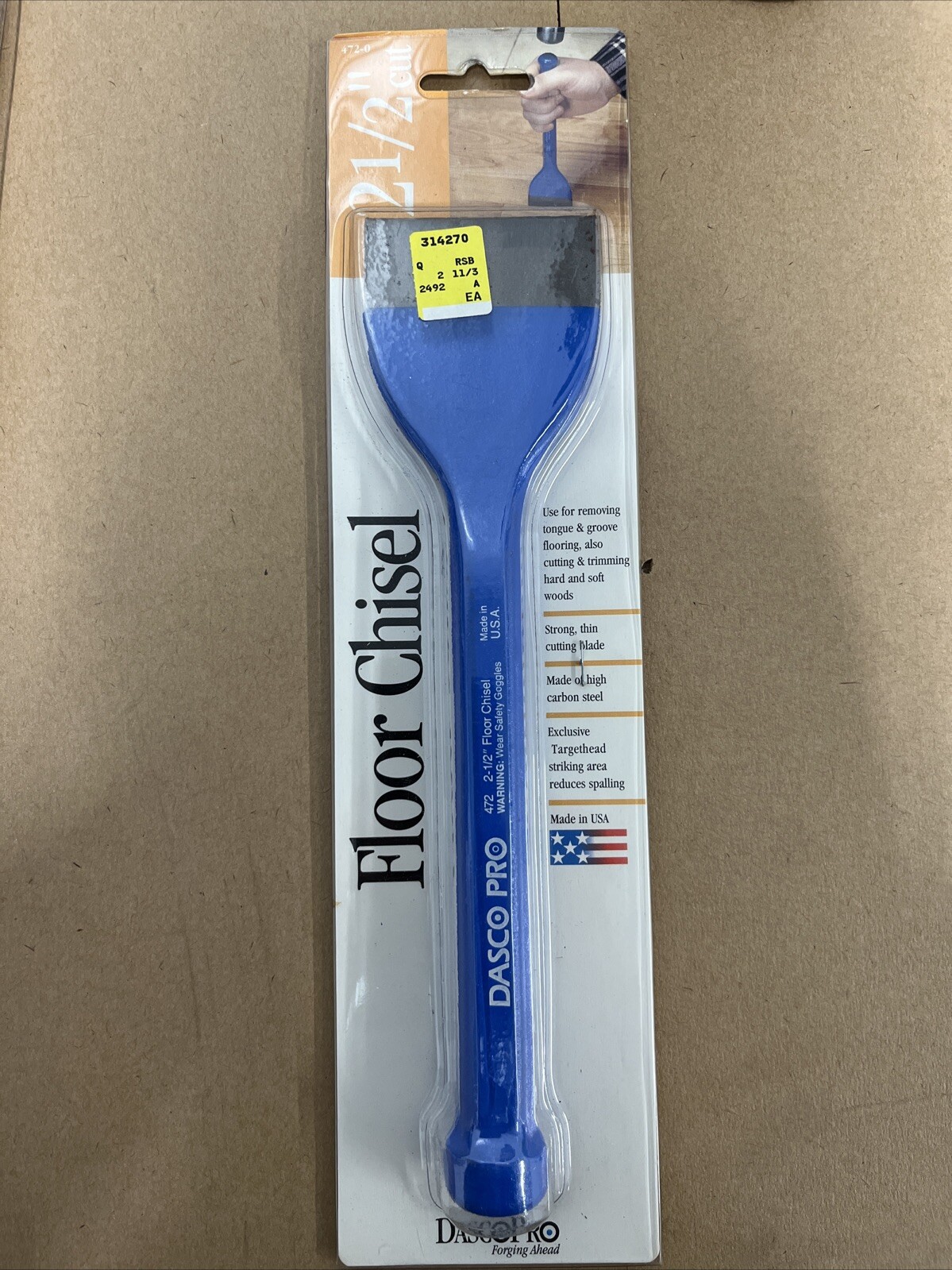 Dasco Floor Chisel 2-1/2” Cut. #472-0.