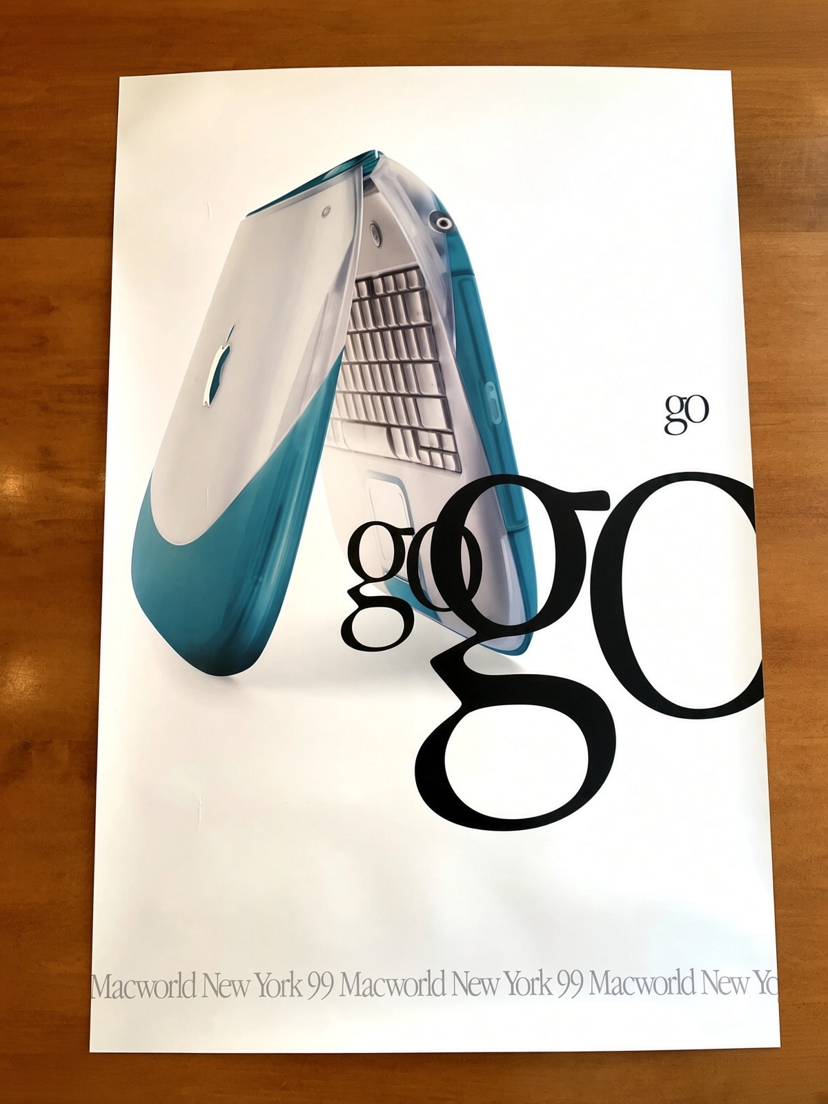 1999 Apple iBook G3 iBook Poster Macworld New York Blue Clamshell 24x36 NOS