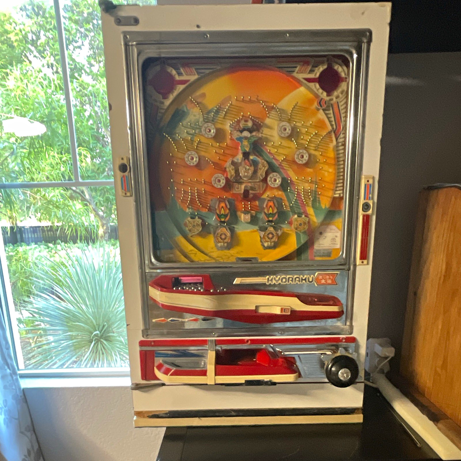 Vintage Japanese Kyoraku Pachinko Machine – Working Lights & Ball Elevator