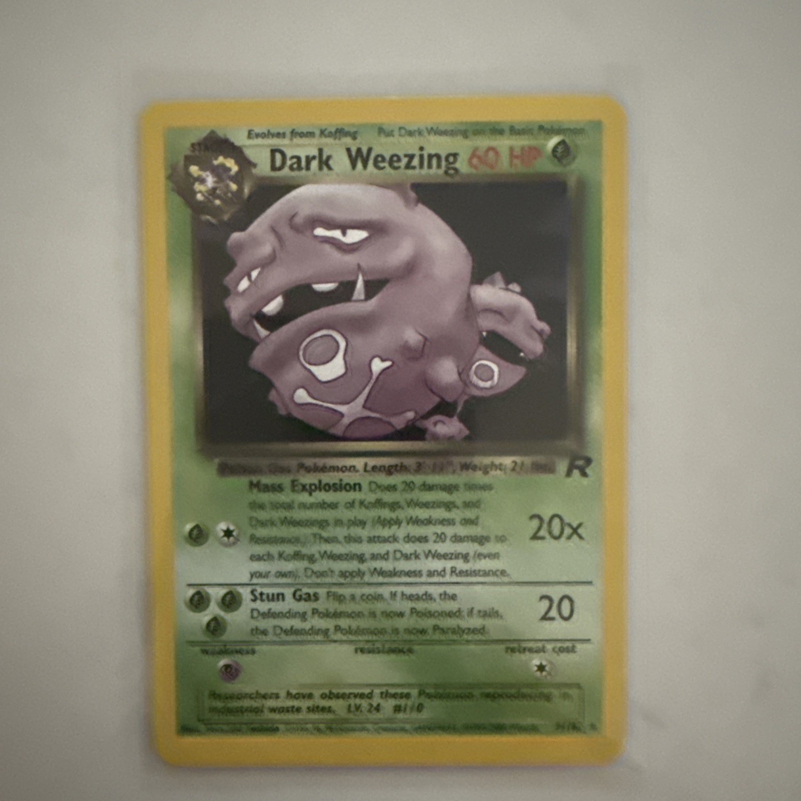 Pokemon Dark Weezing Team Rocket Card 31/82 Pokemon Dark Weezing Team Rocket Card 31/82