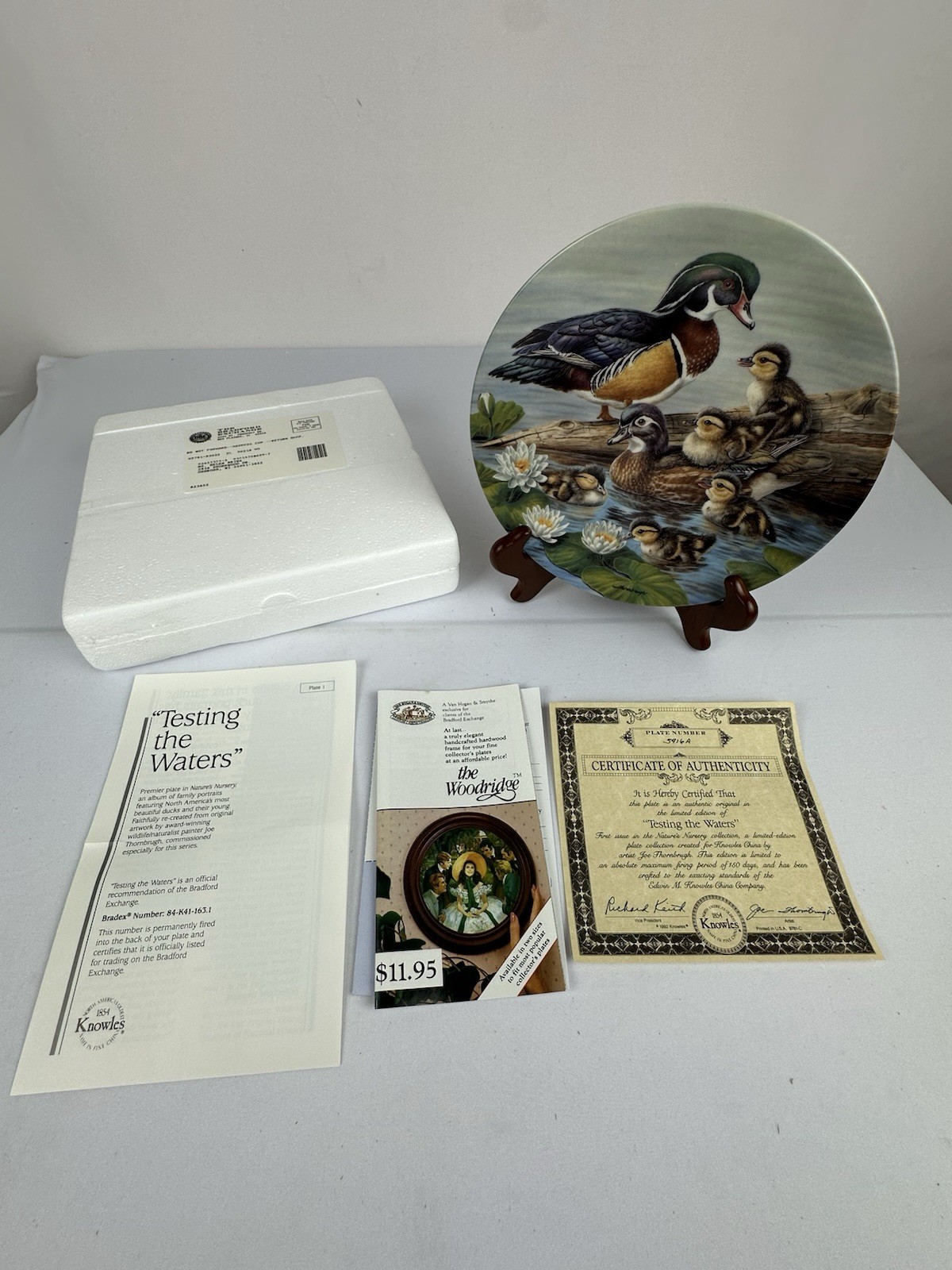 1992 Knowles Nature's Nursery “Testing the Waters” w/COA Ducks Collector Plate