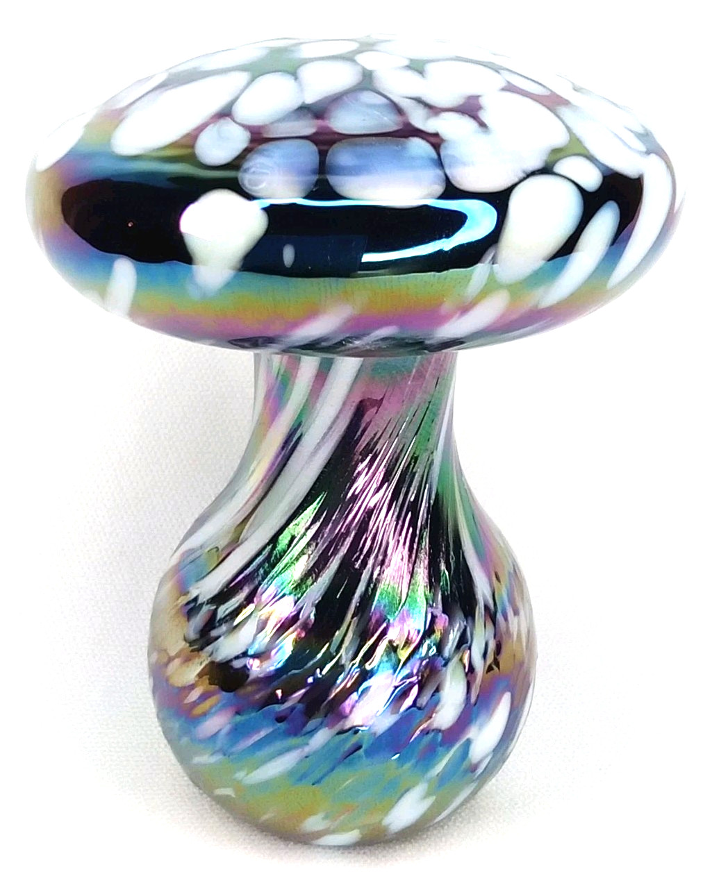 Vintage Phoenician Glassblowers Purple Malta Toadstool Mushroom Paperweight