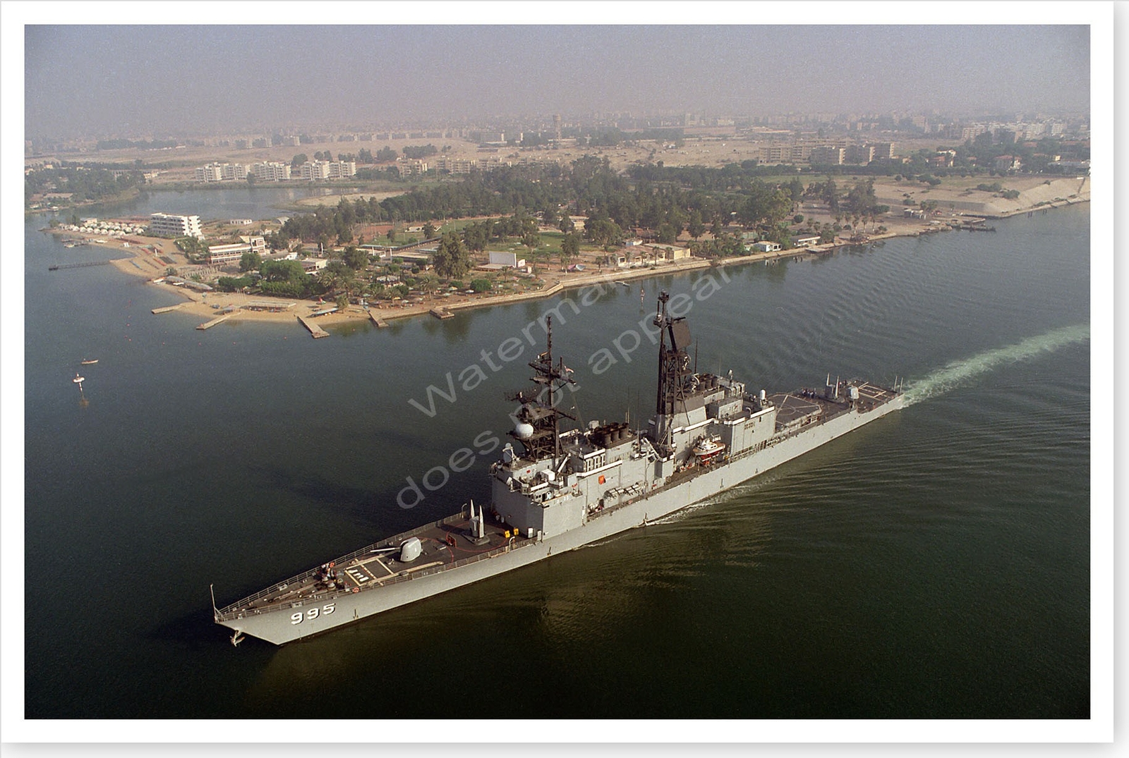 Guided Missile Destroyer USS Scott In Suez Canal Desert Shield 8 x 12 Photo