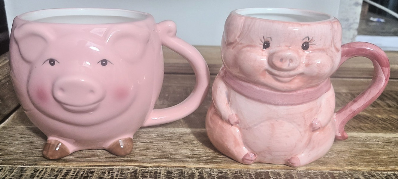 Priscilla the Pink Pig 50th Anniversary Rich's Macy's Store + Walmart Pig Mug