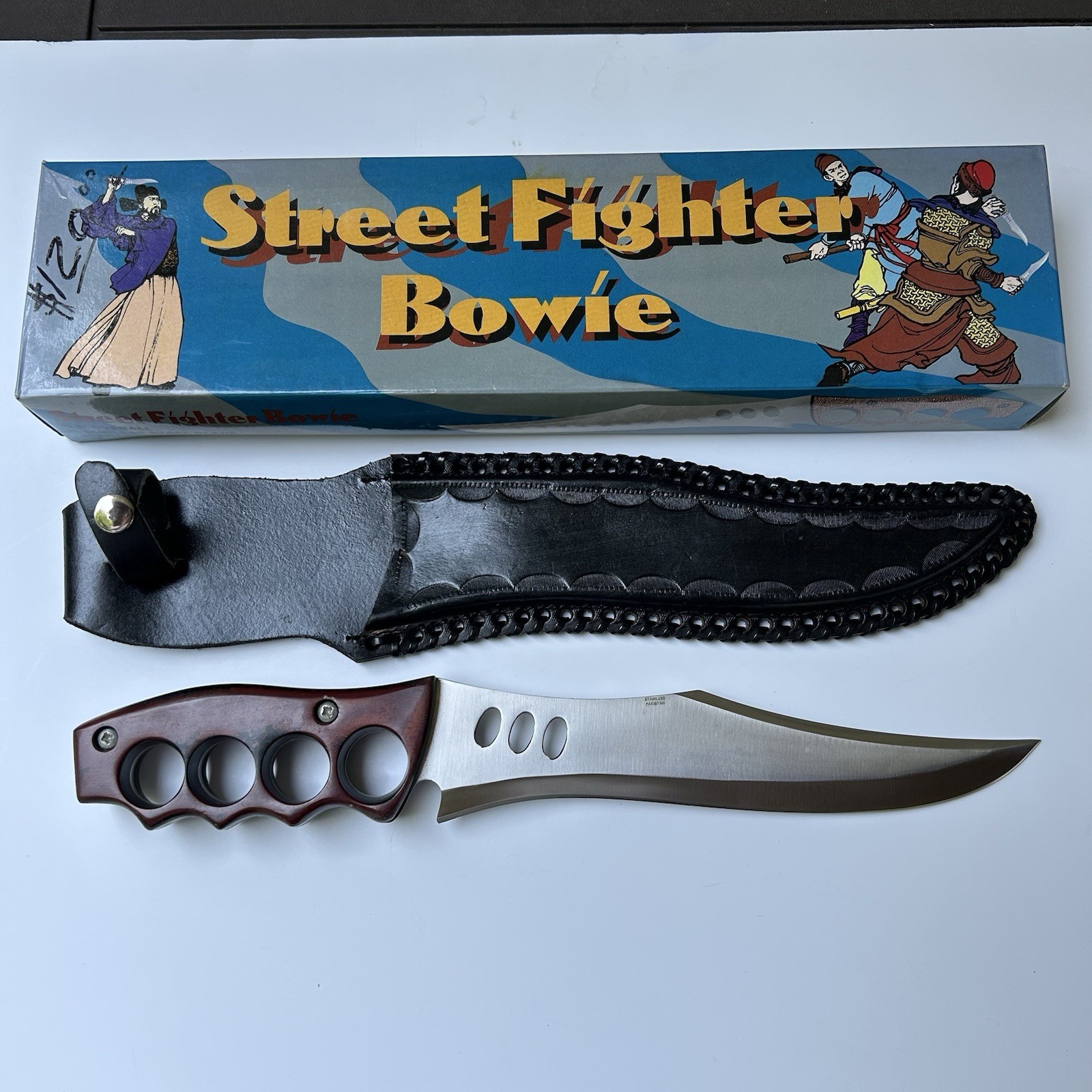 Old Smoky 15” Street Fighter Bowie Fixed Blade Hunting Knife New Box W/ Sheath