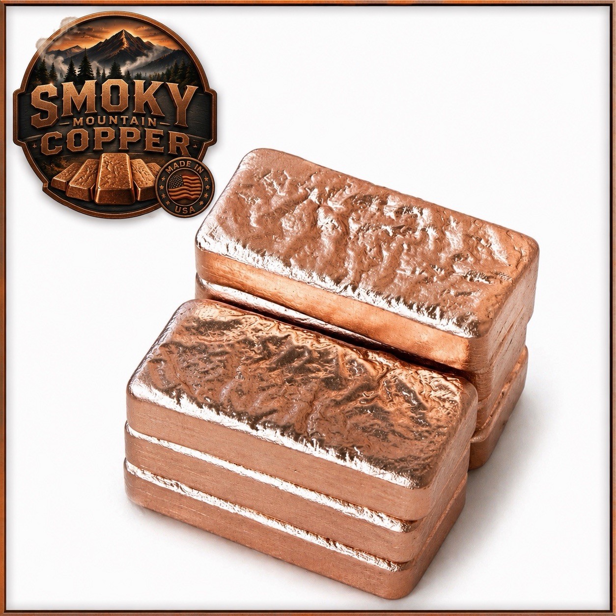 1 lb 999 Hand Poured Copper Bar | Fine .999 Pure copper Bullion Made In USA