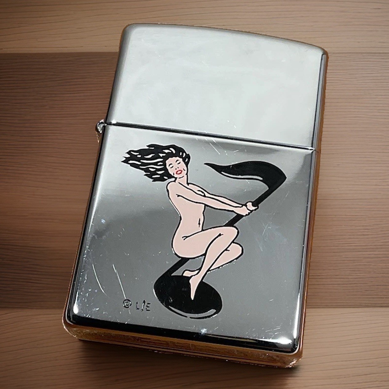 RARE VTG 1996 ZIPPO Ltd. Ed. Nude Windy Riding Musical Note Signed RARE VTG 1996 ZIPPO Ltd. Ed. Nude Windy Riding Musical Note Signed