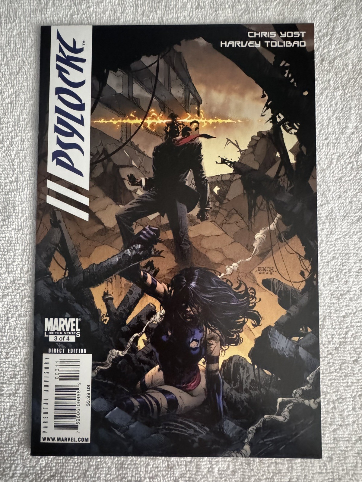 Psylocke #3 of 4 Marvel 2010 David Finch Cover Chris Yost X-Men Direct Edition