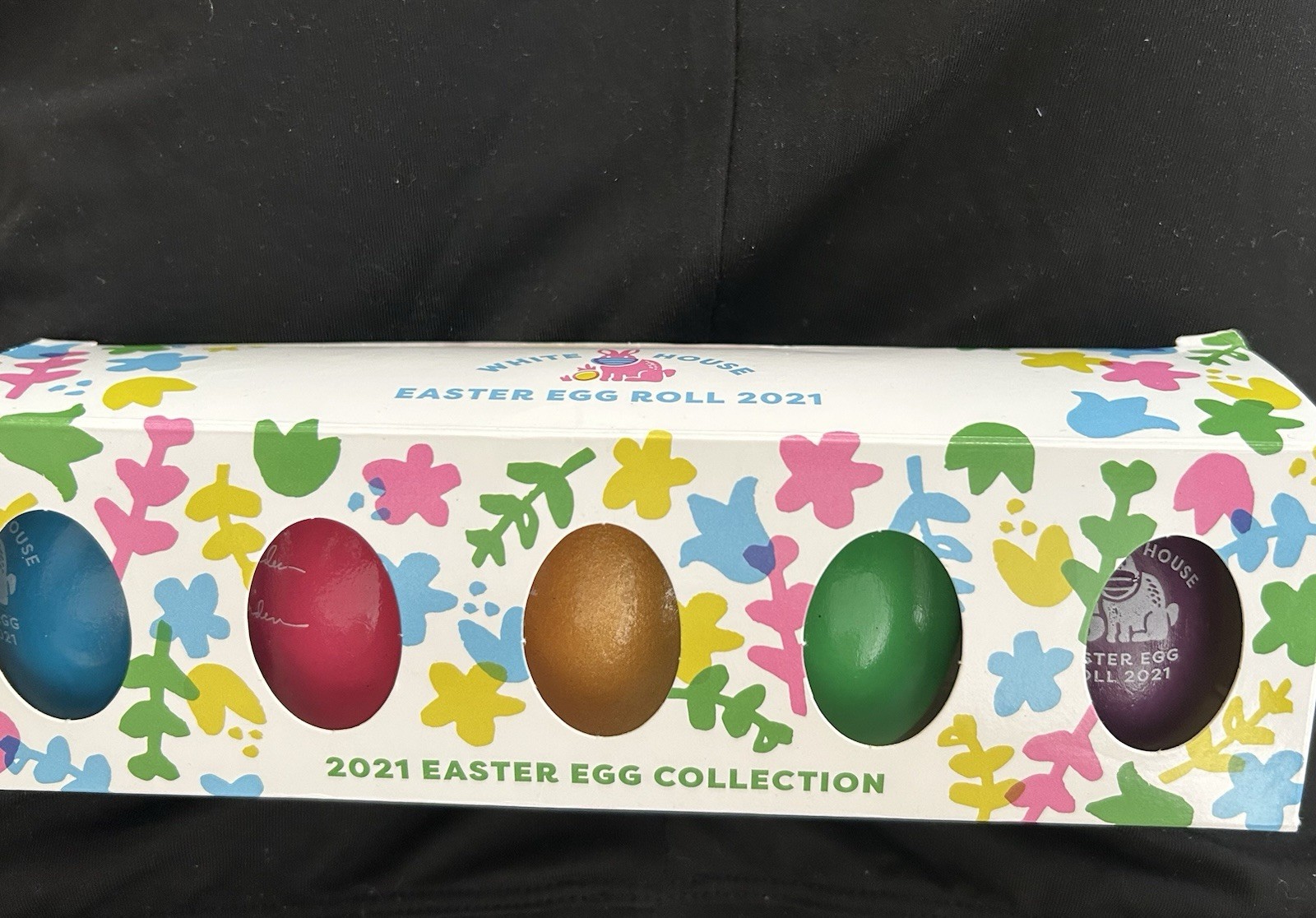 BIDEN SET of 5 EGG 2021 WHITE HOUSE EASTER w Signature JOE DEMOCRAT GOLD PATRIOT