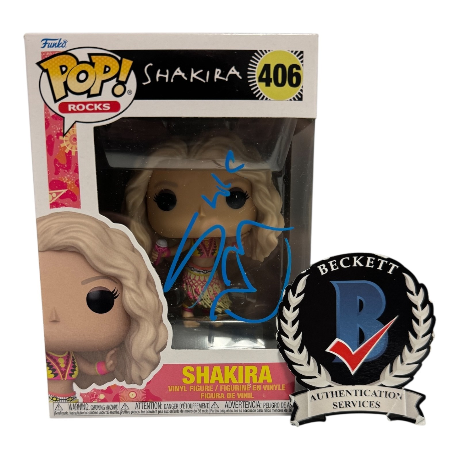 Shakira Signed Autograph Funko Pop 406 Beckett BAS