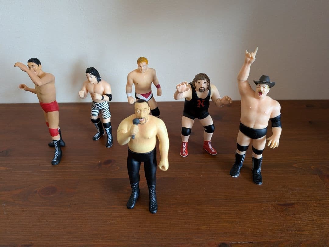 YUJIN All Japan Pro Wrestling Figures Set of 6 SR Series Collectible, Used