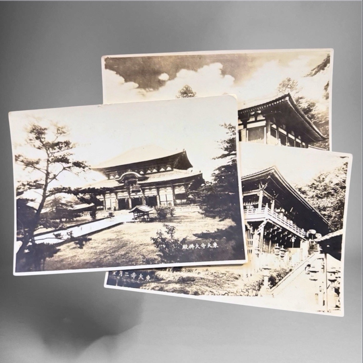 Vintage Japan Photo Lot 3 Todai-ji Nara Temple Daibutsuden Nigatsudo Prewar