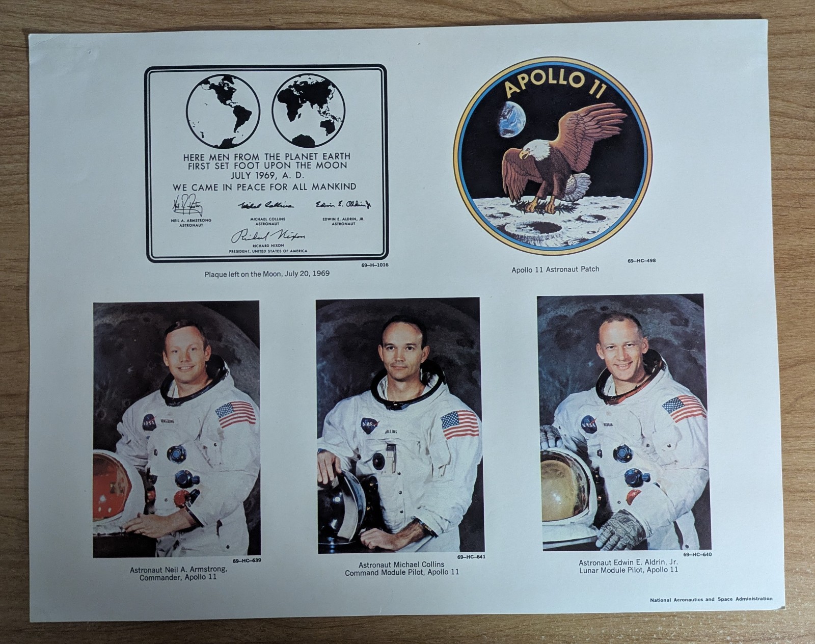 Apollo 11 - First Manned Lunar Landing - NASA Picture Set No. 4, 11x14 W/Mailer